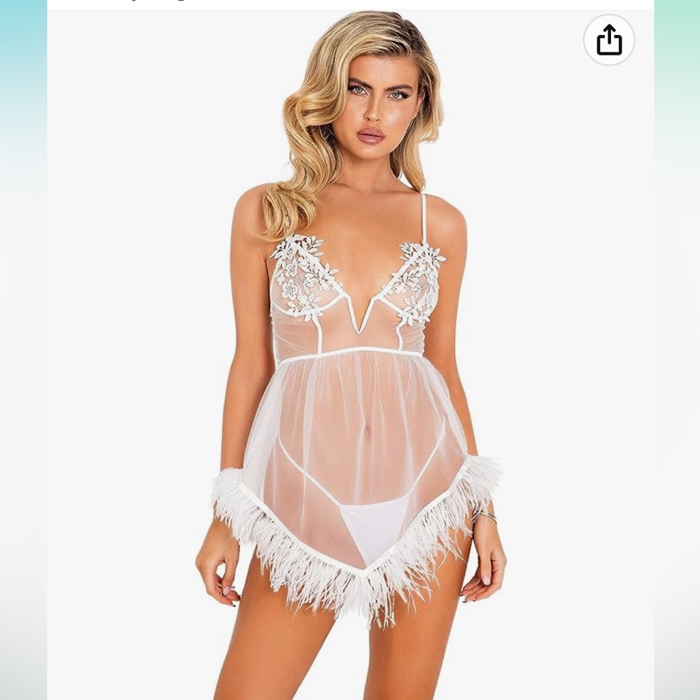 Bridal corset with feather trim